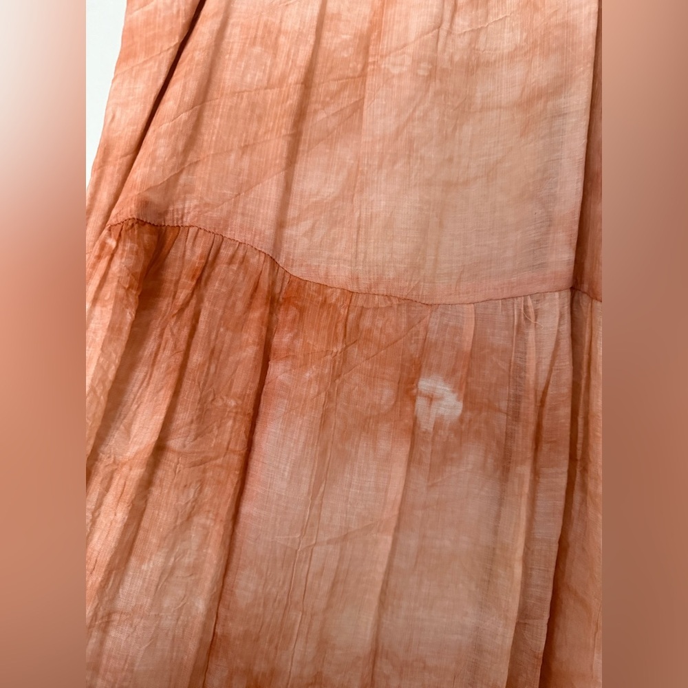 By The River Smocked Crinkle‎ Maxi Dress Blush Pink Boho Cottagecore Size M - Picture 4 of 7